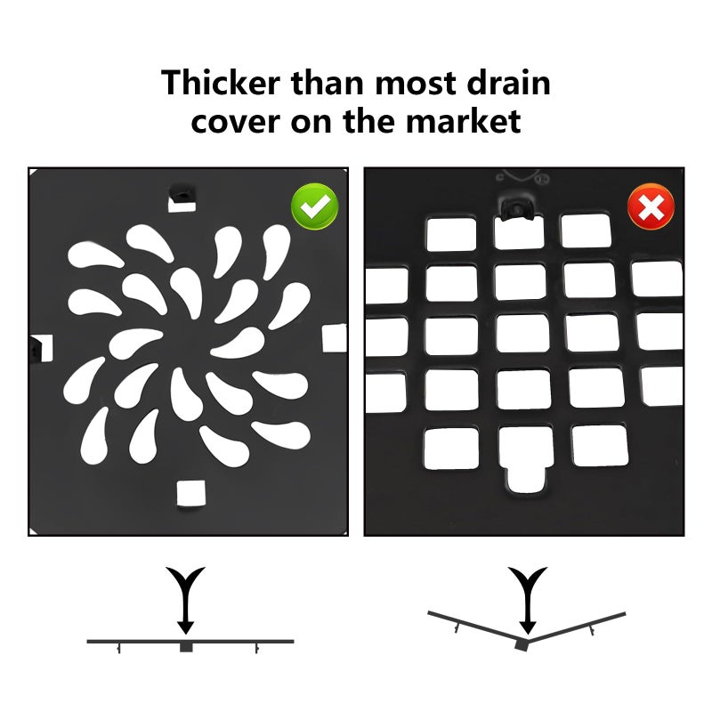 Uni-Green 4-1/4 inch Round Shower Base Drain - 2" Pipe No Caulk PVC Compression Shower Drain 304 Stainless Steel with Waterproof Rubber - Matte Black Strainer for Bathroom - For Shower Base,Shower Pan - Image 5